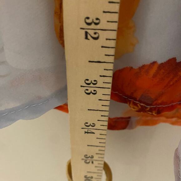 Lulus Long Sleeve Wrap Dress Orange Floral Fall Short Dress Ruffles Fairy XL - Picture 13 of 16